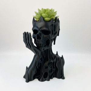 Macetero / porta lápices Chica Calavera derritiendose